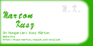 marton kusz business card